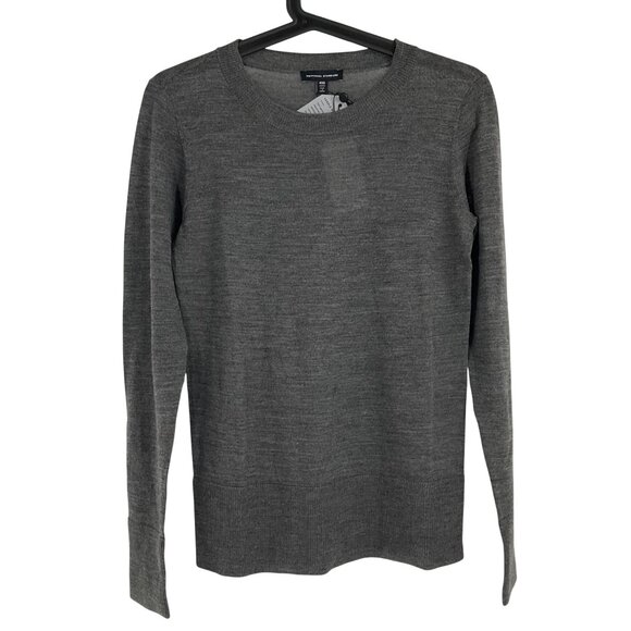 Universal Standard 4XS 00 Merino Wool Crewneck Sweater Grey Melange Long Sleeve - Picture 9 of 9